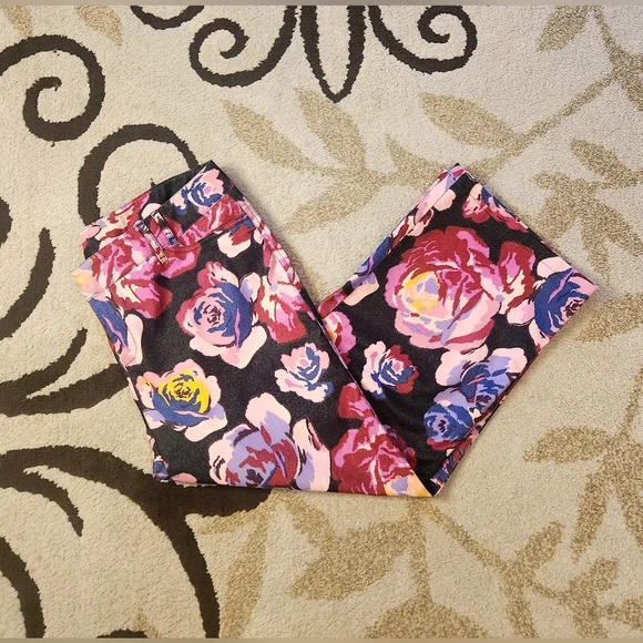 Express Stretch Floral Wide-Leg Pants - Picture 2 of 8